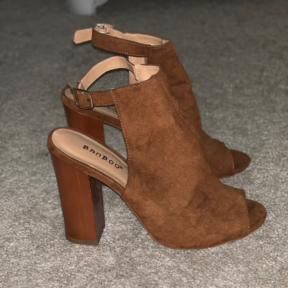 BAMBOO heeled sandals, worn once, size 7 1/2